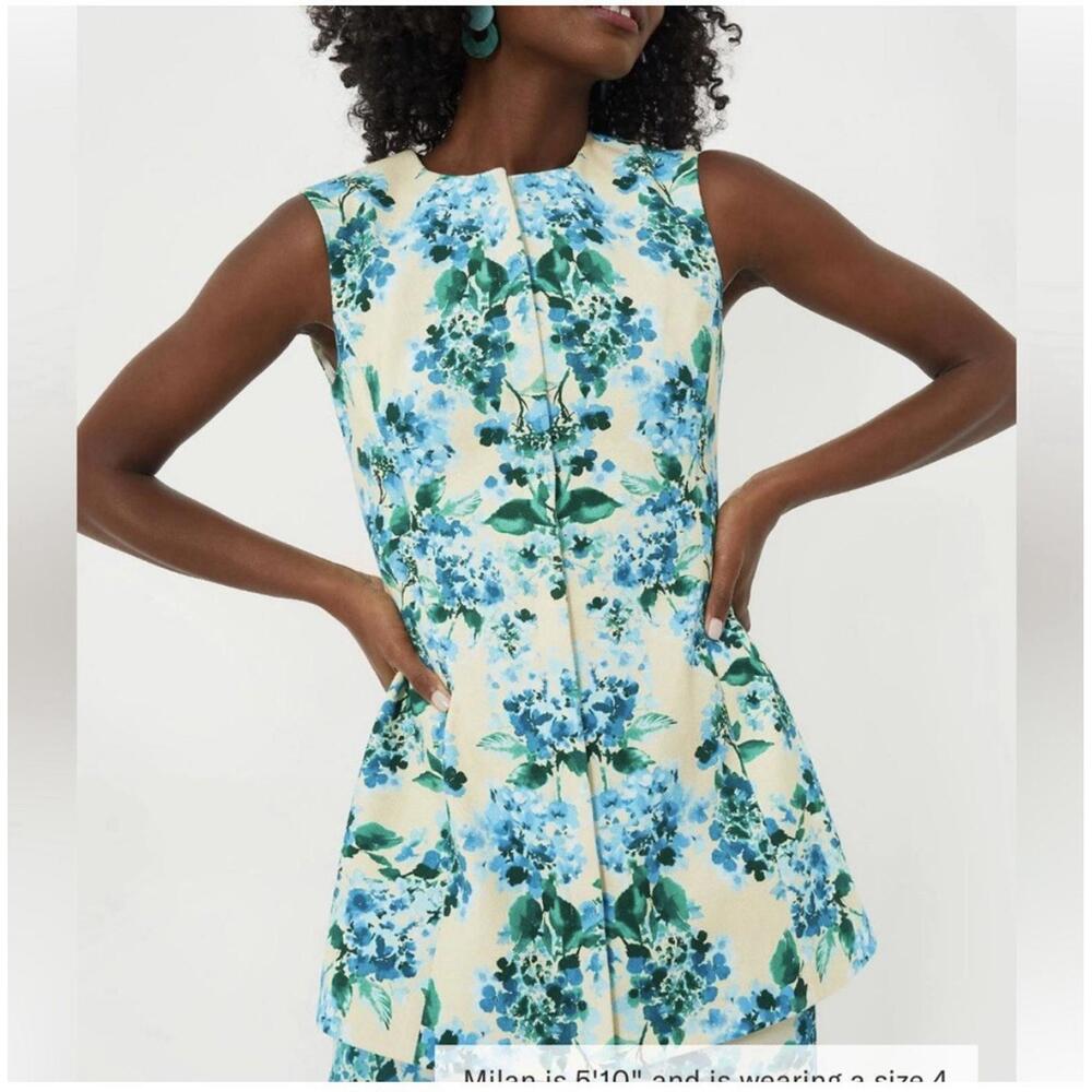 Tuckernuck Cream Tunic with Blue and Green Floral Print